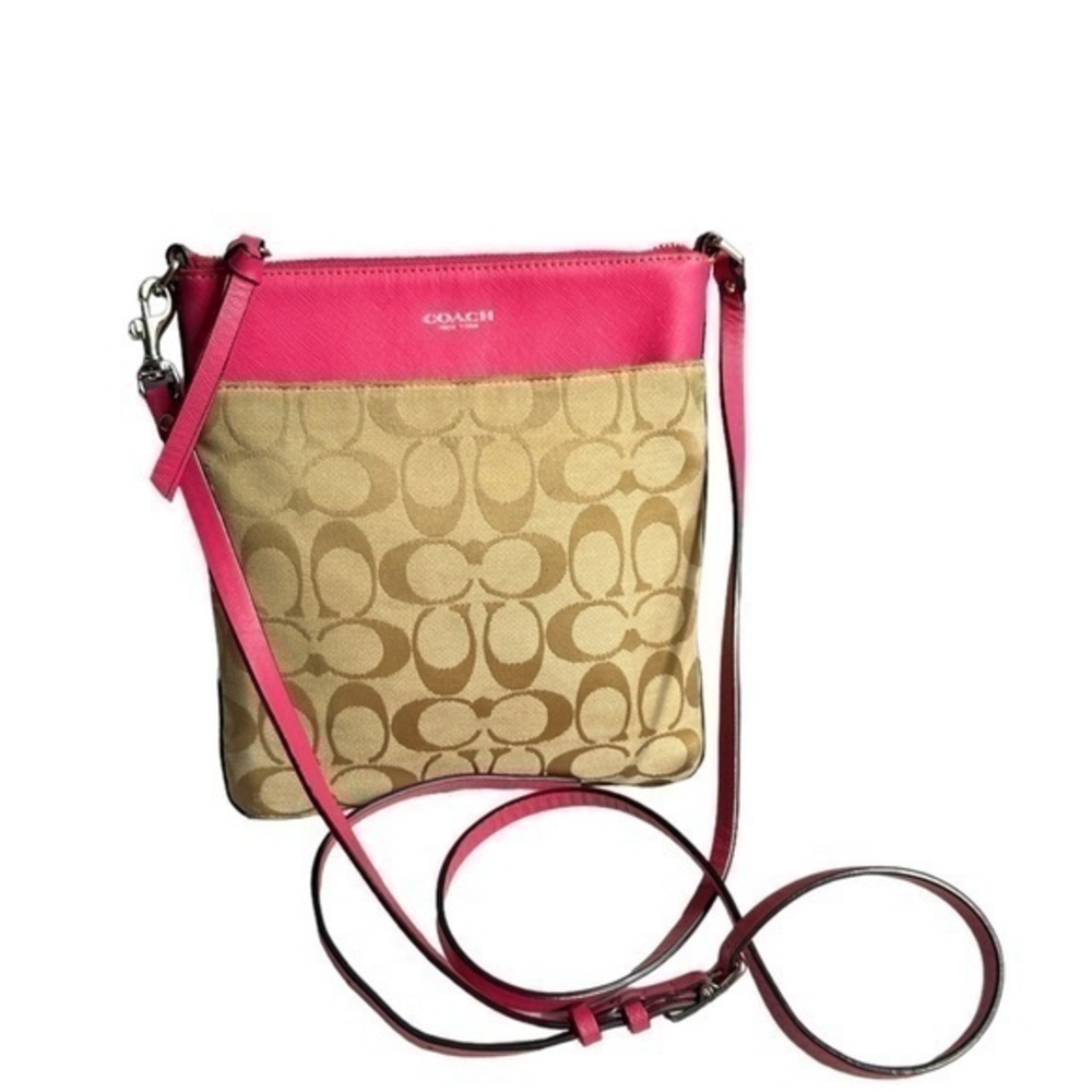 EUC Coach Pink Monogram Canvas Crossbody